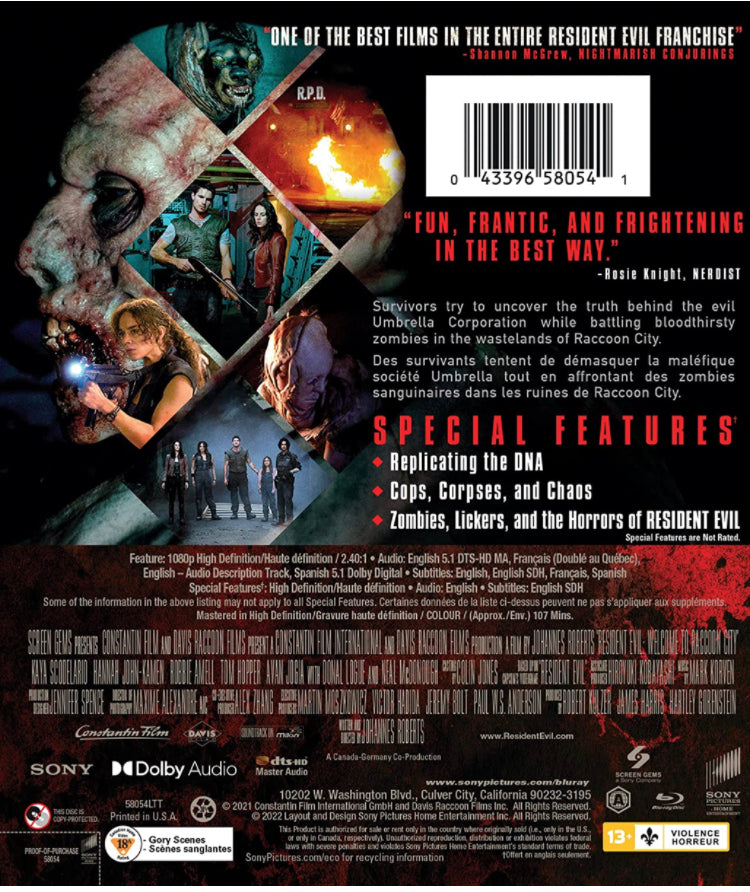 Resident Evil: Welcome to Raccoon City [Blu-ray] (Bilingual)