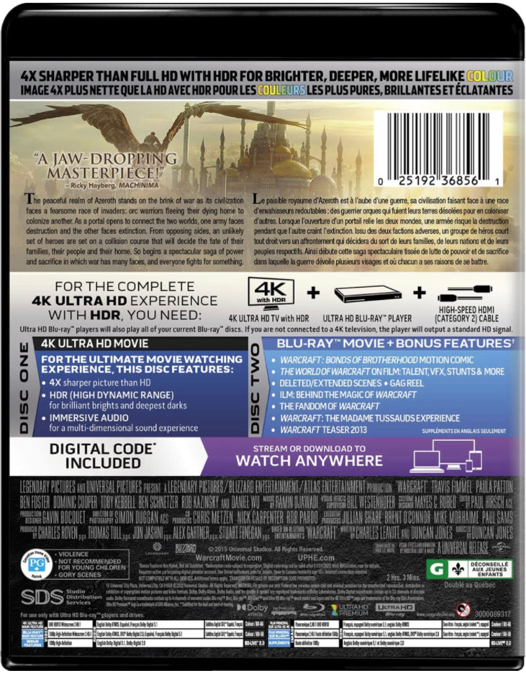 Warcraft [4K Ultra HD + Blu-ray + Digital HD]